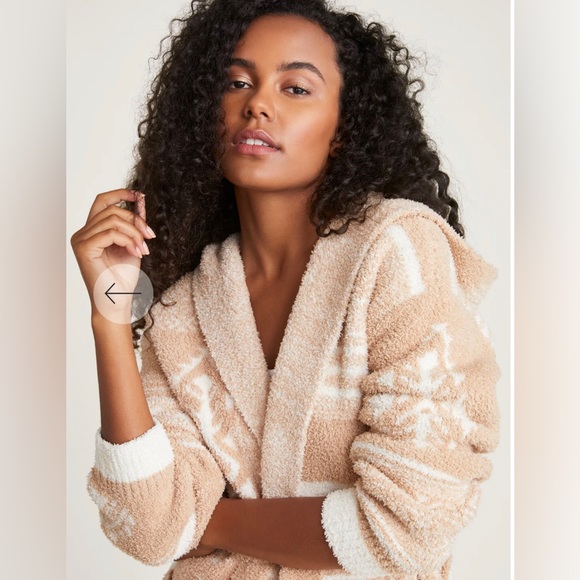 Barefoot Dreams® NWT Soft Camel & Cream CozyChic Patchwork Cardigan Sz L - Picture 2 of 7